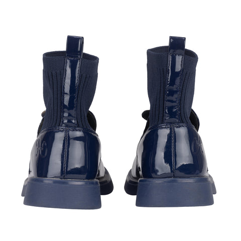 Adee Navy Ankle Heart Boots