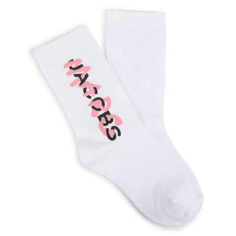 Marc Jacobs Calcetines Grafetti Blanco/Rosa