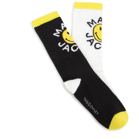 Marc Jacobs calcetines negros/blancos con logo sonriente