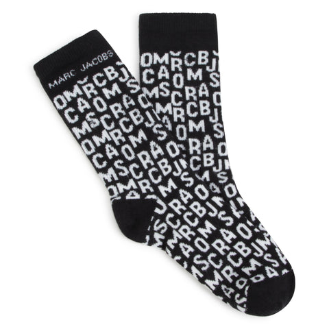 Marc Jacobs calcetines negros/blancos con múltiples logotipos