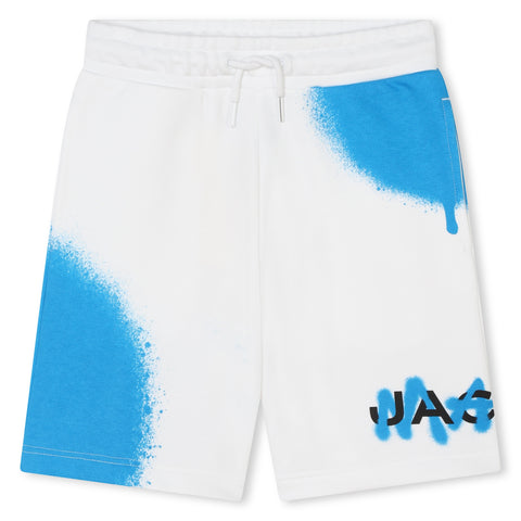 Marc Jacobs White/Blue Spraypaint Shorts
