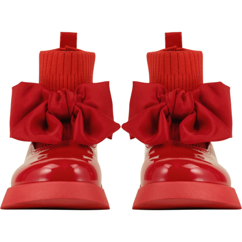 Adee Red Ankle Bow Boot