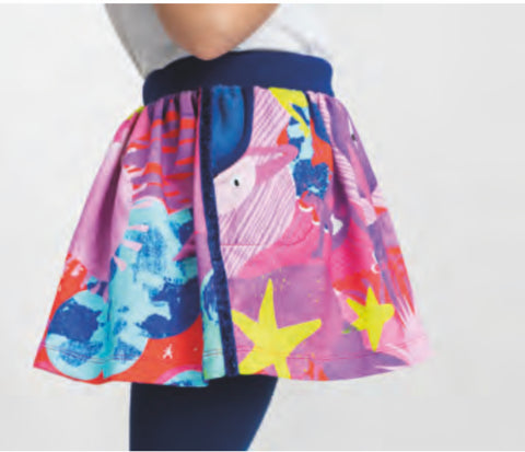 Rosalita Blue/Pink Monsters Skirt Set