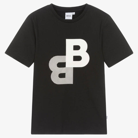 Camiseta negra con logo BB de Boss