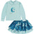Adee Blue Unicorn Skirt Set