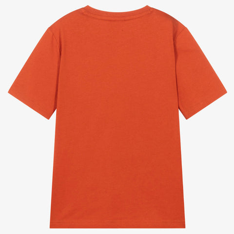Camiseta naranja con logo lateral de Boss