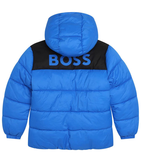 Abrigo azul con logo de Boss