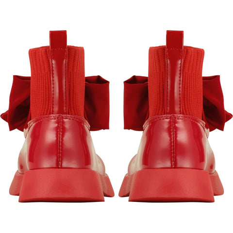 Adee Red Ankle Bow Boot