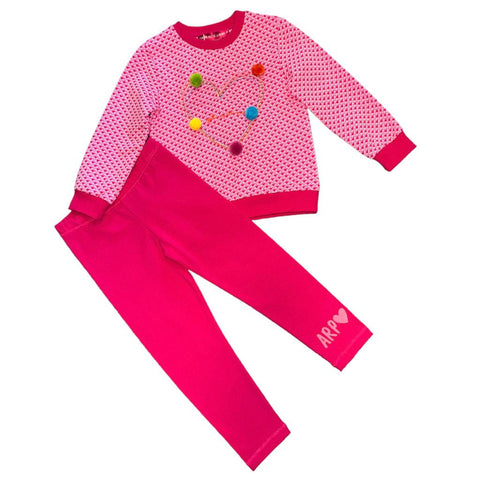 Conjunto de leggings con corazón rosa de Agatha JNR