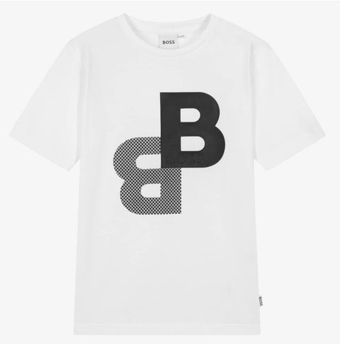 Camiseta blanca con logo BB de Boss