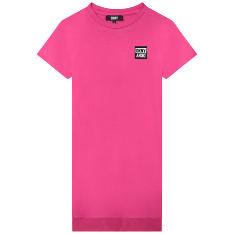 Dkny Pink Logo T-Shirt Dress