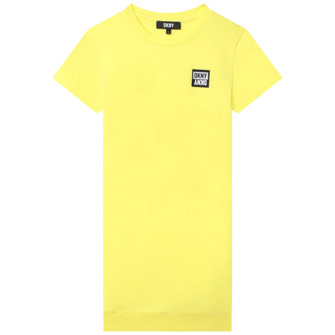 Dkny Yellow Logo T-Shirt Dress