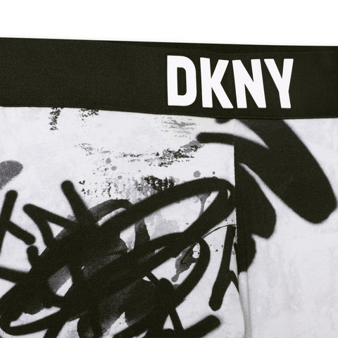 Dkny Leggings con grafiti en blanco y negro