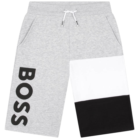 Pantalones cortos con logo en gris/negro de Boss