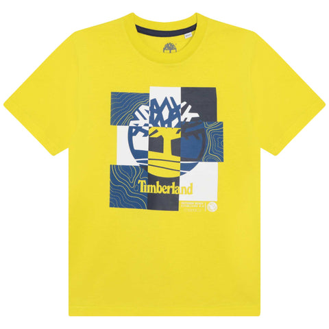 Timberland Lime/Navy Block Logo T-Shirt