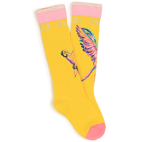 Calcetines Billieblush con diseño de pájaro amarillo