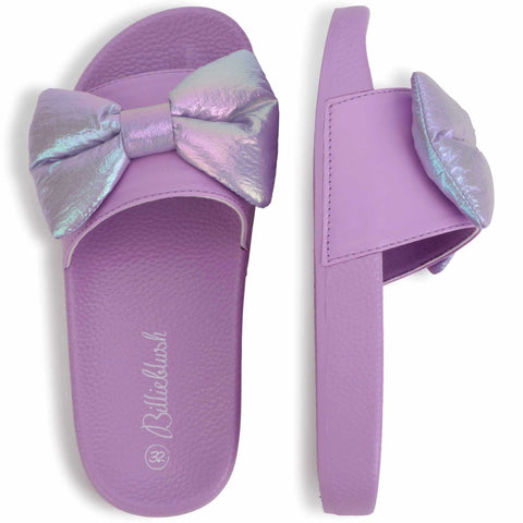 Billieblush Purple Bow Sliders