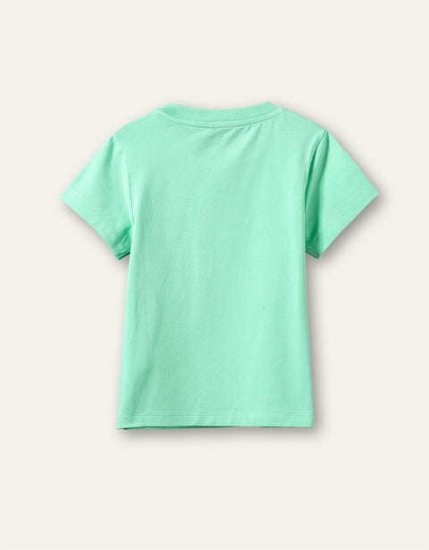 Camiseta verde con logo y bolsillo de Oilily