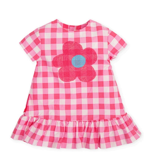 Agatha White/Pink Check Flower Dress