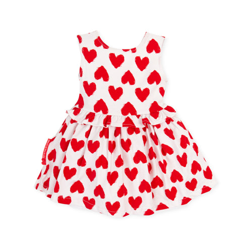 Agatha White/Red Heart Dress