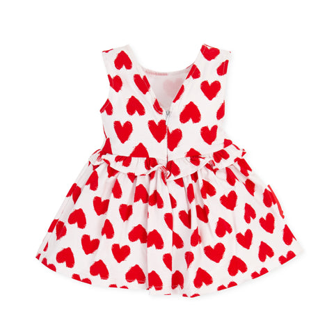 Agatha White/Red Heart Dress