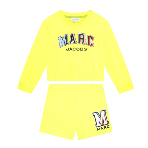Conjunto de pantalones cortos tipo jersey con logo amarillo de The Marc Jacobs